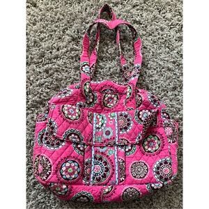 Vera Bradley Pink Cupcake Duffle Bag Carry On Baby Gym Tote Purse 16” x 10”